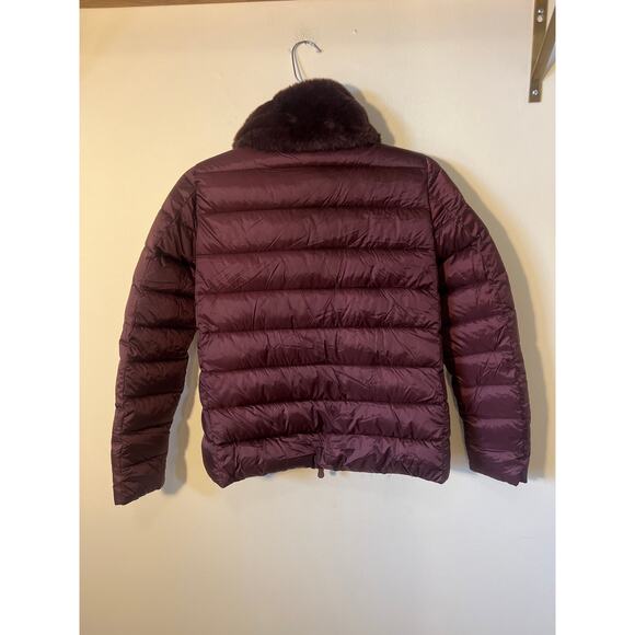 new Save the Duck Sz S Purple Burgundy Mei Faux Fur Collar Puffer Jacket coat - Picture 5 of 6